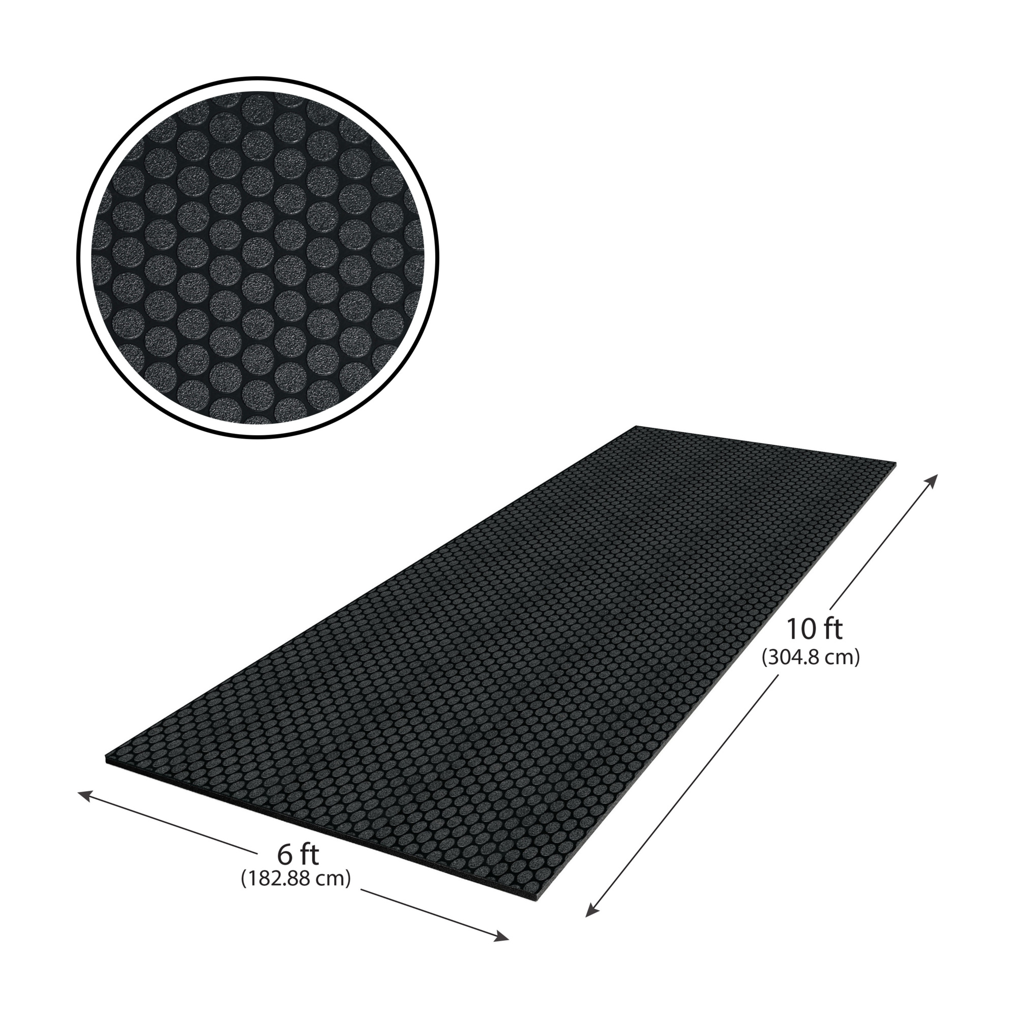 G-Floor Cushioned  Small Coin 6' x 10' - Midnight Black - Durable, Easy to Clean - AF58SC610MB